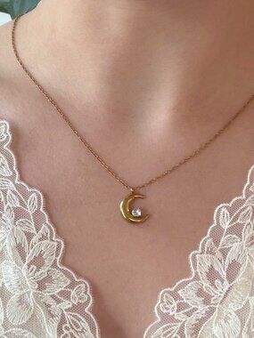 SKU0551 Retro Gold Diamond Gemstone Women Astrology Pedant Necklace + gift bag